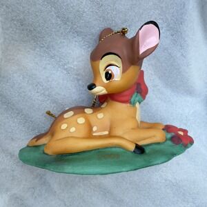 Disney Bambi 2001 Grolier Christmas Ornament Keepsake Collectible Grass Bow NIB